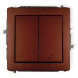 DECO Mechanizm łącznika jednobiegunowego ze schodowym (osobne zasilanie) brązowy metalik