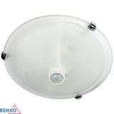 PLAFONIERA TAZAN Z CZUJ. PODCZER. 2X40W E27 IP20 FI-40 SZKŁO+STAL