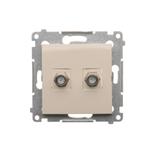 Simon 54 Gniazdo antenowe typu podwójne Do instalacji indywidualnych kremowy