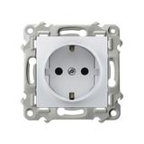 SZAFIR Gniazdo pojedyncze z uziemieniem schuko z przesłonami torów prądowych - kolor biały