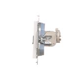 Simon 55 Gniazdo komputerowe podwójne RJ45 kategoria 6 ekranowane z przesłoną przeciwkurzową Biały m