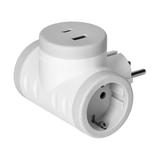 Rozgałęźnik 2P+Z (Schuko) z ładowarką 2xUSB, szary OR-AE-13281(GS)/G ORNO
