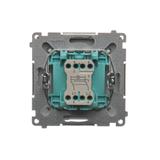 Simon Basic Łącznik krzyżowy z podświetleniem LED 10A 250V szybkozłączka stal inox BMW7L.01/21 KONTAKT