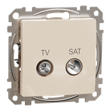 Sedna Design & Elements Gniazdo antenowe TV-SAT przelotowe 10dB beżowy SDD112478S Schneider