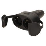 Bryzgoszczelne podwójne gniazdo gumowe IP44 wersja Schuko 16A 230V OR-AE-13117(GS) ORNO