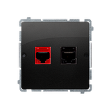 Simon BASIC WMUM-0500x2-Y011 Gniazdo komputerowe RJ45 kat.5e+telefoniczne RJ12 (moduł).