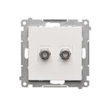 Simon 55 Gniazdo antenowe typu /F/ podwójne Do instalacji indywidualnych Biały mat