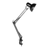 Lampka biurkowa kreślarska DEON przykręcana 60W E27 stalowa czarna VIRONE