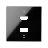 Simon 100 Pokrywa do gniazda HDMI+ USB czarny