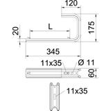 TPDG 345 VA4301, Wspornik SCIENNO-SUFITOWY TPDG 345 MM VA