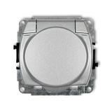 TREND Mechanizm gniazda bryzgoszczelnego z uziemieniem SCHUKO 2P+Z (klapka srebrny metalik, przesłon
