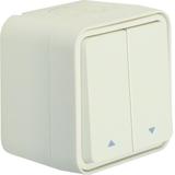 BERKER W.1 Łącznik żaluzjowy przyciskowy nadruk symboli strzałka kompletny IP55 biały 50753502 HAGER