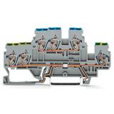 złączka 2-piętrowa PE/L 3-przewodowa 2,5 mm2 szara /50szt./ WAGO