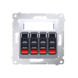 Simon 54 Gniazdo głośnikowe 4-krotne Przekrój przewodów dla wejścia i wyjścia 25 mm2 srebrny mat