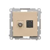 Simon 55 Gniazdo antenowe typu /F/+RJ45 kat.6 Szampański mat