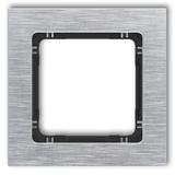 DECO Ramka uniwersalna pojedyncza - aluminium szczotkowane (ramka: srebrna; spód: czarny) srebrny