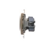 Simon 54 Gniazdo z/u i przesłonami 16A szybkozłączka złoty mat