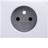 BERKER K.5 Płytka czołowa z przysłonami styków do gniazda z uziemieniem aluminium 3965757003 HAGER