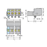 MCS-MIDI Classic wtyk 9-bieg. szary raster 7,5 mm /25szt./ WAGO