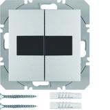 BERKER B.Kwadrat/B.7 KNX RF przycisk podwójny płaski z baterią słoneczną aluminium 85656183 HAGER