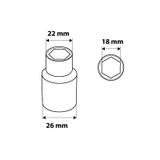 Nasadka sześciokątna 1/2", 18 mm