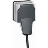Plexo IP66 Gniazdo 2P+Z Z Klapką Blokującą Wtyczkę 16A - 250V - Komplet Natynkowy 090465 LEGRAND