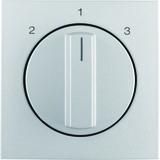 B.Kwadrat/B.7 Płytka czołowa z pokrętłem do ł. 3-poz. bez pozycji  0  alu mat