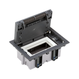 Simon Connect Puszka podłogowa 1-modułowa 2x K45 gł. 70mm+SM102/9 szary