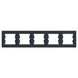 Asfora, ramka 5-krotna, pozioma, antracyt