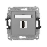ICON Mechanizm gniazda pojedynczego HDMI 2.0 szary mat