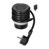 Gniazdo meblowe O6cm wpuszane w blat z ładowarką USB z gniazdem typu C i przejściówką USB C-A oraz z OR-GM-9018 ORNO