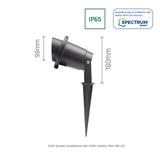 FLORI GU10 ALU ANGLE 250V IP65 98x180mm CZARNA wbijana, ruchoma