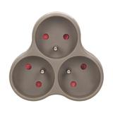 Rozgałęźnik 3x2P+Z szary OR-AE-13134/G ORNO