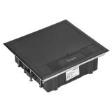 Puszka podłogowa na gniazda modułowe 6 x 45x45mm lub 12 x 22,5x45mm, pokrywa: plastik, czarna