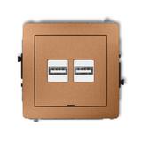 DECO Mechanizm ładowarki USB podwójnej 2xUSB A, 15,5W max., 5V, 3.1A, bez pola opisowego złoty metal