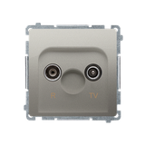 Simon Basic Gniazdo antenowe R-TV zakończeniowe do gniazd przelotowych 1x wejście: 5–862 MHz satynow