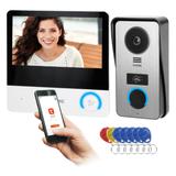 Zestaw wideodomofonowy, bezsłuchawkowy, monitor dotykowy 7" LCD, Wi-Fi + APP na telefon, z gniazdem