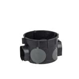 E106-2K ,  Puszka podtynkowa łączona O60mm,  z membranami przebiciowymi, płytka, czarny