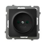 AS Gniazdo pojedyncze z przesłonami torów prądowych - kolor czarny metalik