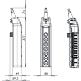 KASETA STEROWNICZA SUWNICOWA B-1NC+4X(1NO+1NO/2)+2X1NO