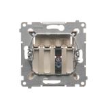Simon 54 Gniazdo głośnikowe 1-krotne Przekrój przewodów dla wejścia i wyjścia 25 mm2 złoty mat