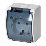 Gniazdo pojedyncze 2P+Z Schuko AQUATIC IP44 biały dymiony OR-OE-7105(GS)/WT ORNO