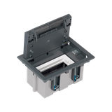 Simon Connect Puszka podłogowa S500 1-modułowa 2x K45 gł. 93mm szary