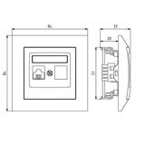 IMPRESJA Gniazdo komputerowe pojedyncze, kat. 5e MMC - kolor srebro