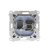 Simon 55 Gniazdo komputerowe pojedyncze RJ45 kategoria 6 z przesłoną przeciwkurzową Grafitowy mat