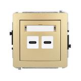 DECO Mechanizm gniazda podwójnego 2xUSB C-C złoty