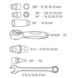 Zestaw narzędzi do motocykla - 25 szt. - miękkie etui