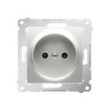 Simon 54 Gniazdo bez uziemienia z przesłonami 16A z. śrub. srebrny mat