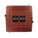 DECO Mechanizm gniazda antenowego podwójnego typu F (SAT) niklowany, bez pola opisowego brązowy meta