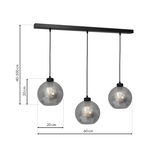 Milagro lampa wisząca Sofia Smoked 3xE27 czarna MLP65800